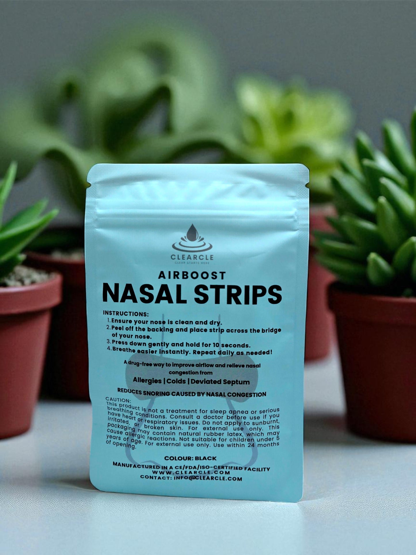 ClearCle AirBoost Nasal Strips – 31 Strips (1-Month Supply)