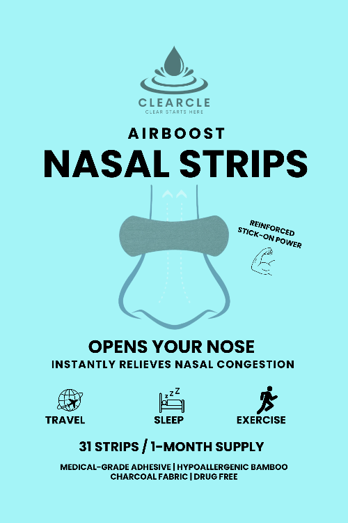 ClearCle AirBoost Nasal Strips – 31 Strips (1-Month Supply)